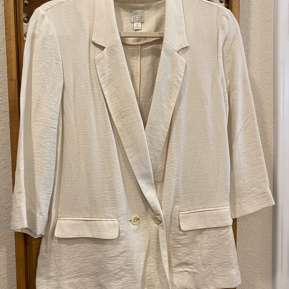 Lauren Conrad Cream Colored Mid-Length Sleeve Jacket